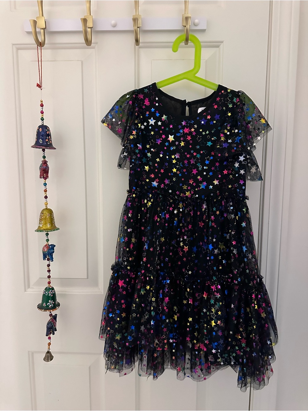 Lola + The Boys Black Tulle Dress with Multicolor Stars